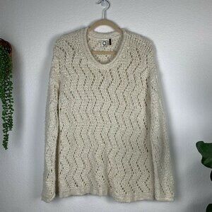 Anthropologie Akemi + Kin Women's S Oversized Chunky Open Knit Tunic Sweater Top